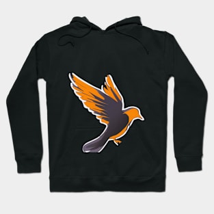 Majestic Orange Winged Bird Illustration No. 948 Hoodie